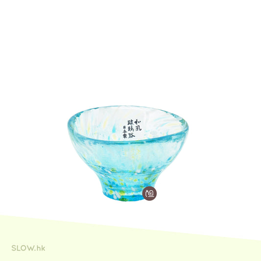 TOYO-SASAKI GLASS 彩雫 玻璃清酒杯 藍綠色